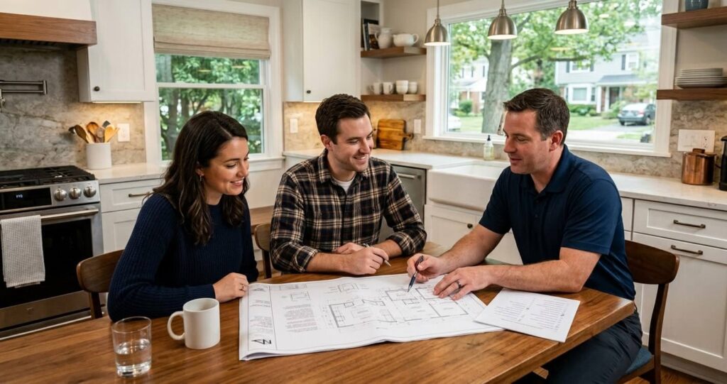 Kitchen Remodeling Contractor: Northern Virginia 1 Homeowner reviewing kitchen remodeling contractor questions in Northern Virginia