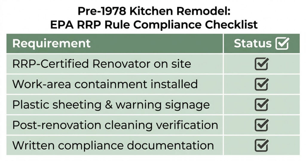 Kitchen Remodeling Contractor: Northern Virginia 5 Pre-1978 kitchen remodel lead paint RRP compliance checklist Northern Virginia contractor
