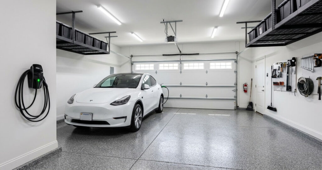 Garage Addition Fairfax County VA: 7 Essential Steps 8 EV-ready garage addition Fairfax County VA with Level 2 charger and 9-foot door in Northern Virginia