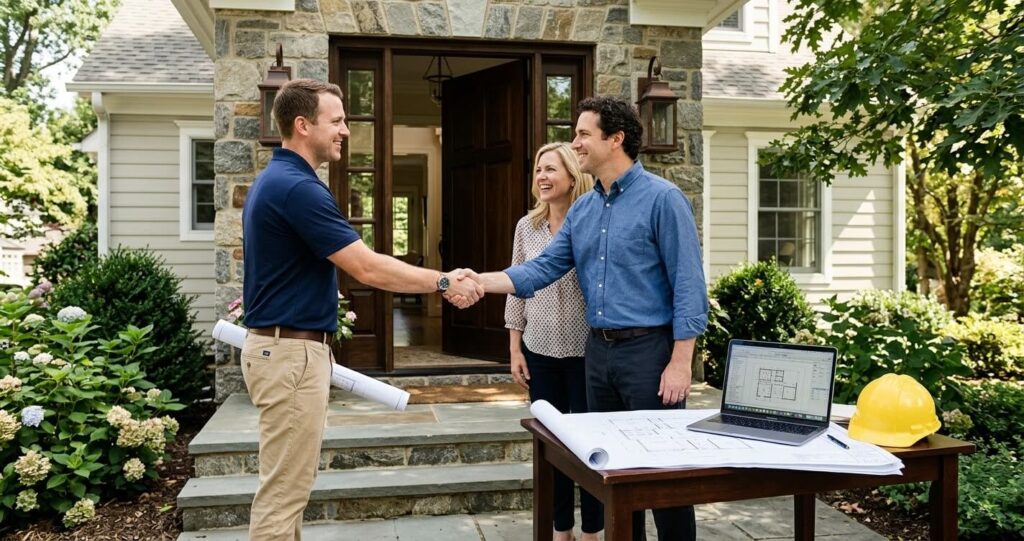 US Home Design Build team planning a kitchen remodel around the Northern Virginia cabinet tariff deadline with McLean homeowners